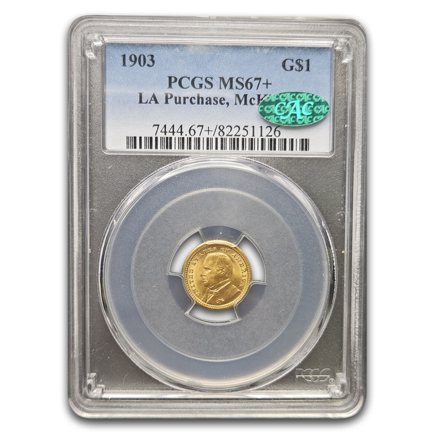 1903 Gold $1.00 Louisiana Purchase McKinley MS-67+ PCGS CAC | eBay